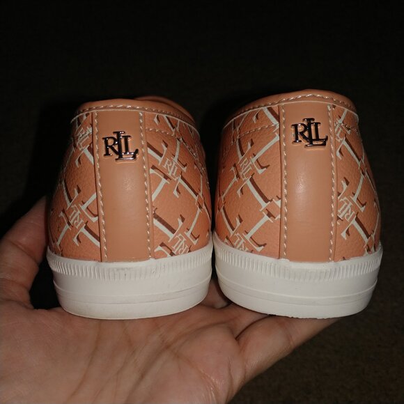 Ralph Lauren Jinny Logo Slip-On Sneakers - Shell Coral - Women's Size 8.5B - NWB - Picture 5 of 10